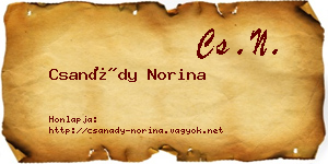 Csanády Norina névjegykártya